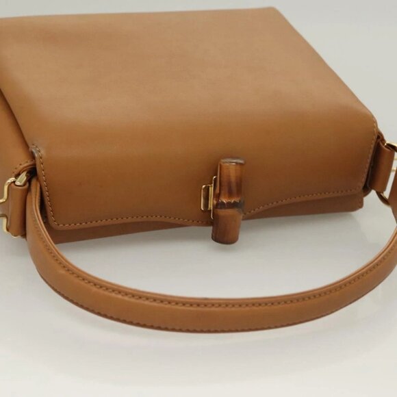 GUCCI Bamboo Hand Bag Leather Brown Gold 000 26 0175 Auth 127876 - Picture 8 of 16